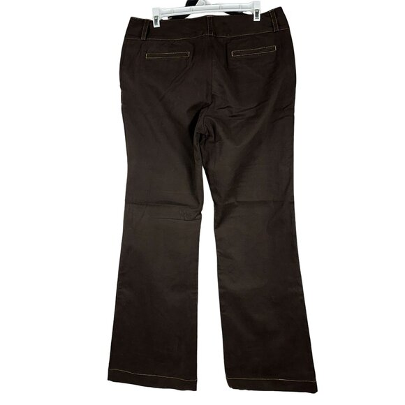 Daisy Fuentes Brown Bootcut Pants Classic Style Size 10 Comfortable Cotton Blend - Picture 2 of 5